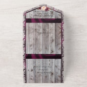 Wilde bloemen met Paarse lint, kant en licht All In One Uitnodiging (Buitenkant)