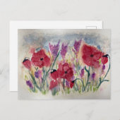 Wilde bloemen met papaver briefkaart (Voorkant / Achterkant)