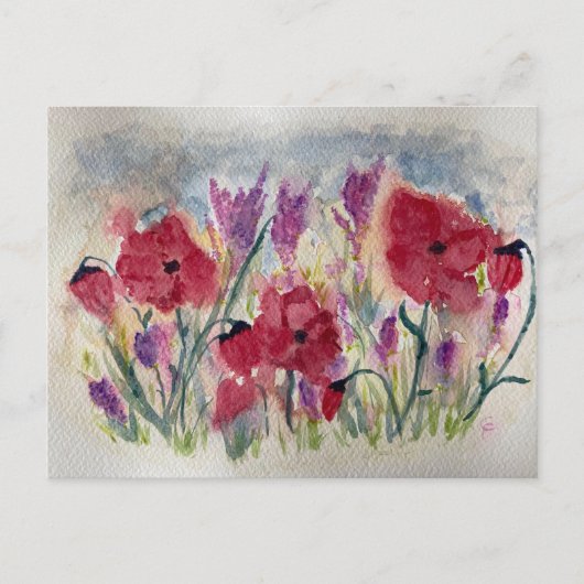 Wilde bloemen met papaver briefkaart (Voorkant)