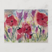 Wilde bloemen met papaver briefkaart (Voorkant)