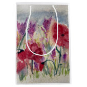 Wilde bloemen met papaver medium cadeauzakje (Voorkant)