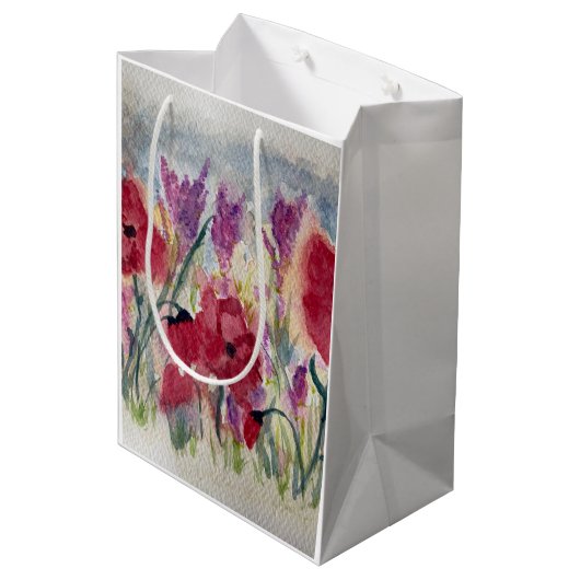 Wilde bloemen met papaver medium cadeauzakje (Achterkant Gekanteld)