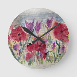 Wilde bloemen met papaver ronde klok