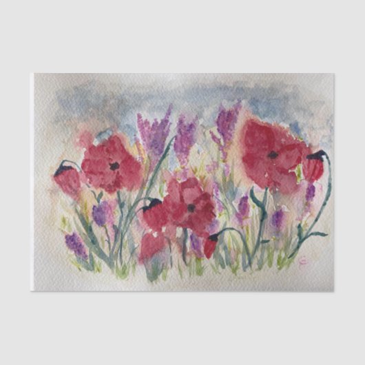 Wilde bloemen met papaver tissuepapier (Voorkant)