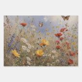 Wilde bloemen met vlinders inpakpapier vel (Voorkant 2)