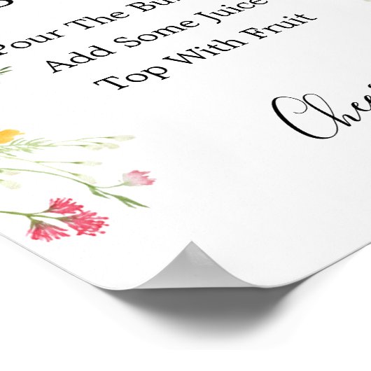 Wilde bloemen Mimosa Bar Sign Poster (Hoek)