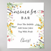 Wilde bloemen Mimosa Bar Sign Poster (Voorkant)