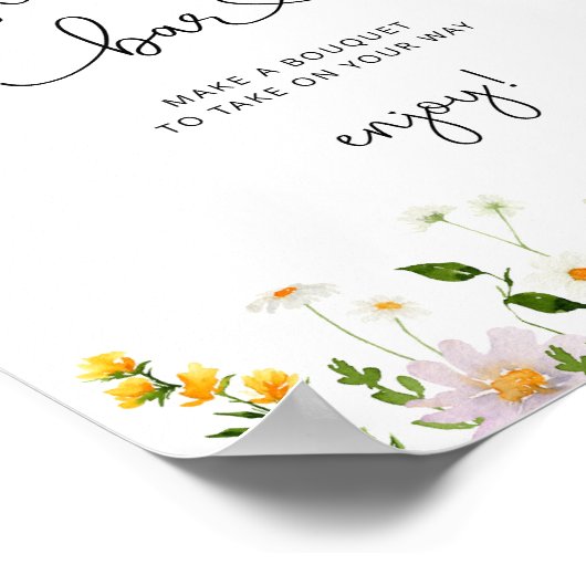 Wilde bloemen minimalistisch ventilatorstang poster (Hoek)