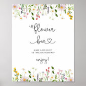 Wilde bloemen minimalistisch ventilatorstang poster (Voorkant)