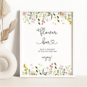 Wilde bloemen minimalistisch ventilatorstang poster