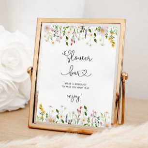 Wilde bloemen minimalistisch ventilatorstang poster