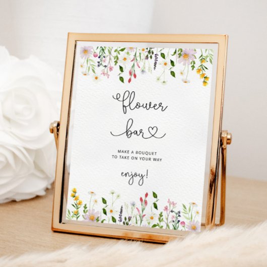 Wilde bloemen minimalistisch ventilatorstang poster