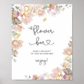 Wilde bloemen minimalistisch ventilatorstang poster (Voorkant)