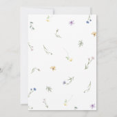 Wilde bloemen minimalistische elegante bruiloft kaart (Achterkant)