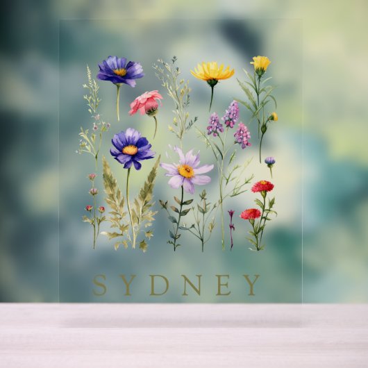 wilde bloemen modern acryl bord (Neutraal)