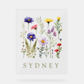 wilde bloemen modern acryl bord (Voorkant)