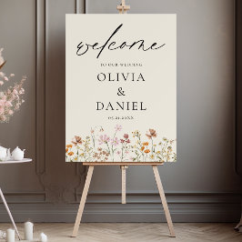 Wilde Bloemen Modern Script Trouw Welkom Elegant