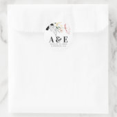 Wilde Bloemen Moderne Boho Zwarte Accenten Ronde Sticker (Tas)