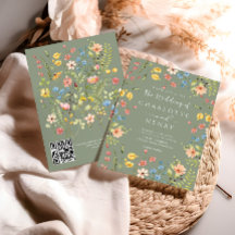 Wilde Bloemen Moderne Salie Tuin QR Code Trouwen
