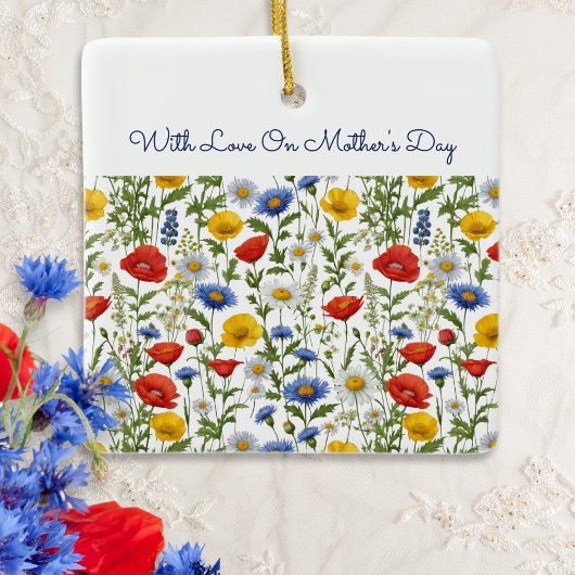 Wilde bloemen Moederdag Keramisch Ornament