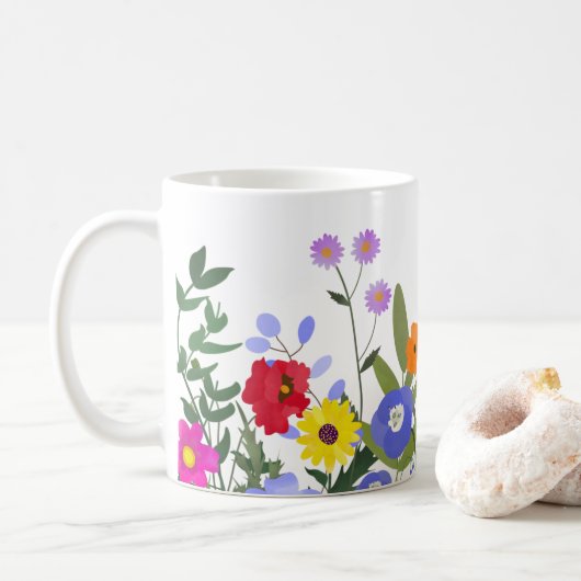 Wilde Bloemen Mok (Met donut)
