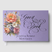 Wilde Bloemen & Monogram - Blauwe Sering Gastenboek (Voorkant)