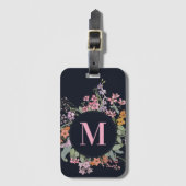Wilde bloemen Monogram Floral Land  Bagagelabel (Voorkant (verticaal))