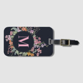 Wilde bloemen Monogram Floral Land  Bagagelabel (Voorkant (horizontaal))