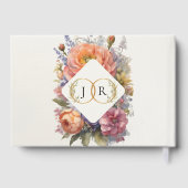 Wilde Bloemen & Monogram - Ivoor Gastenboek (Achterkant)