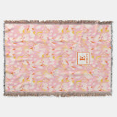 Wilde bloemen monogram naam werp deken (Voorkant)