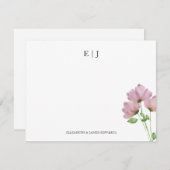 Wilde bloemen Monogram Paar Initialen Gepersonalis Notitiekaartje (Voorkant / Achterkant)