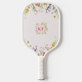Wilde bloemen Monogram Pickleball Paddle (Voorkant)