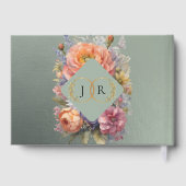 Wilde Bloemen & Monogram - Salie Gastenboek (Achterkant)