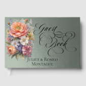 Wilde Bloemen & Monogram - Salie Gastenboek (Voorkant)