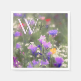 Wilde bloemen Monogram Servet