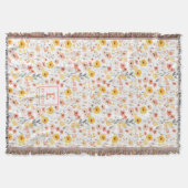 Wilde bloemen-monogramdeken deken (Voorkant)
