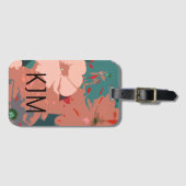 Wilde Bloemen Monogrammen Bloemige Bruiloften Cade Bagagelabel (Voorkant (horizontaal))