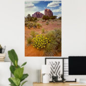 Wilde bloemen - Monument Valley - Arizona Poster (Thuiskantoor)