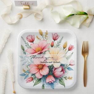 Wilde Bloemen Mooie Trendy Luxe Collectie Papieren Bordje
