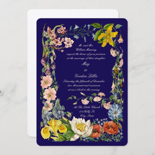 Wilde bloemen Multi gekleurde botanische kunst gre Kaart (Voorkant / Achterkant)