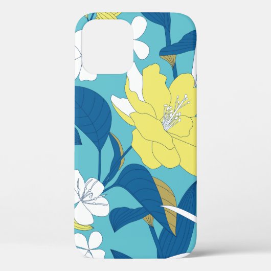 Wilde bloemen naadloos op witte achtergrond Case-Mate iPhone case (Achterkant)