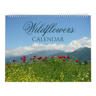 Wilde bloemen natuur kleurrijke wandkalender kalender