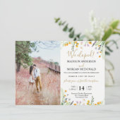 Wilde bloemen Ontvanger Foto uitnodiging (Staand voorkant)