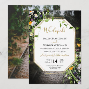 Wilde bloemen Ontvanger Foto uitnodiging