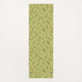 Wilde bloemen op chartreuse groen gegooid yogamat