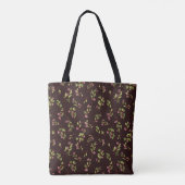 Wilde bloemen op chocoladebruin gegooid tote bag (Achterkant)
