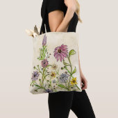 Wilde bloemen op een boodschappentas tote bag (Dichtbij)
