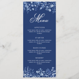 Wilde bloemen op Frans blauwe menu