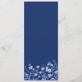 Wilde bloemen op Frans blauwe menu (Achterkant)