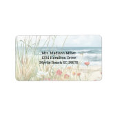 Wilde bloemen op het strand etiket (Voorkant)